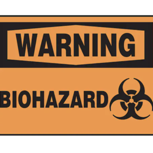 "Biohazard" Sign, 10" x 14", Aluminum, English with Pictogram